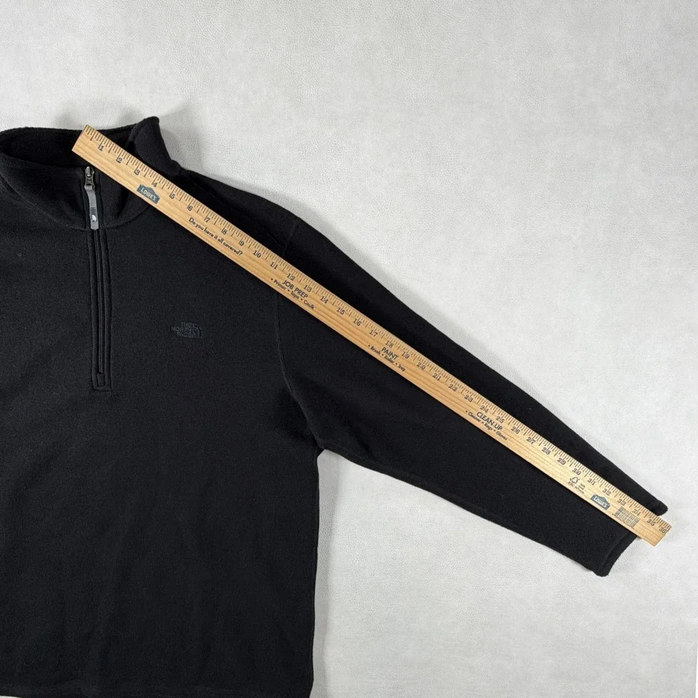 The North Face Mens Black Quarter Zip Fleece Pullover XL Mock Neck Logo